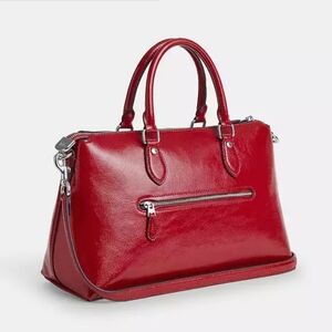 New! 🎄 2024, Georgia Satchel Bag in Silver/Red ♥️